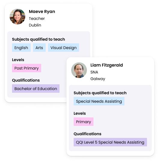 ClassCover Ireland — Irish substitute teacher and SNA profiles in your area